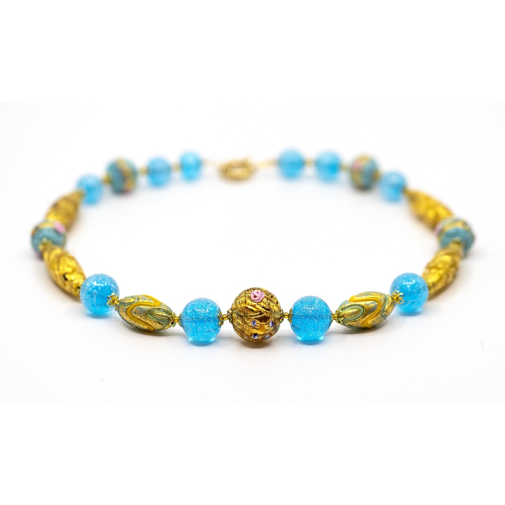 Collana Venezia Grimani: acquamarina decorata