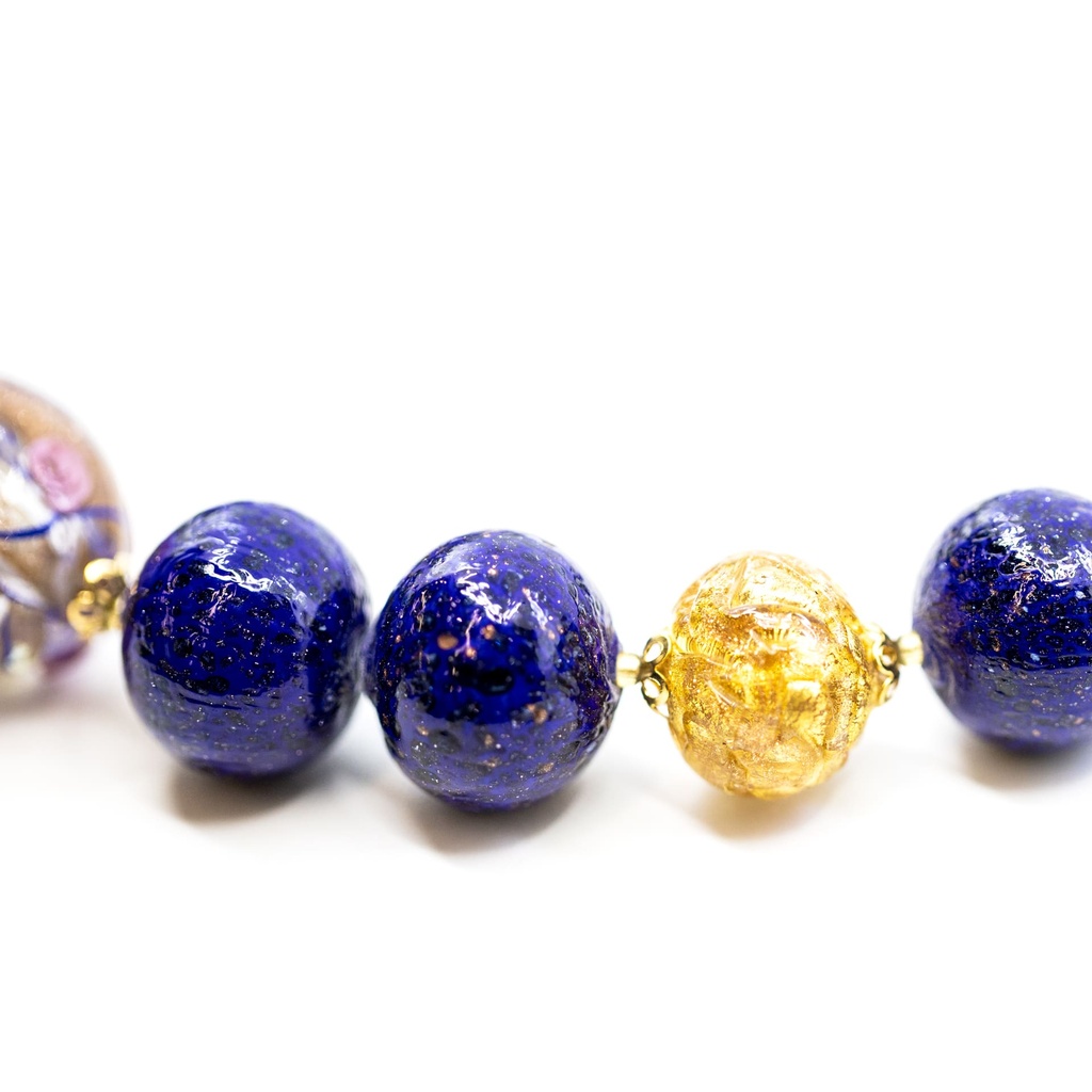 Girocollo Mocenigo di perle in vetro lapis