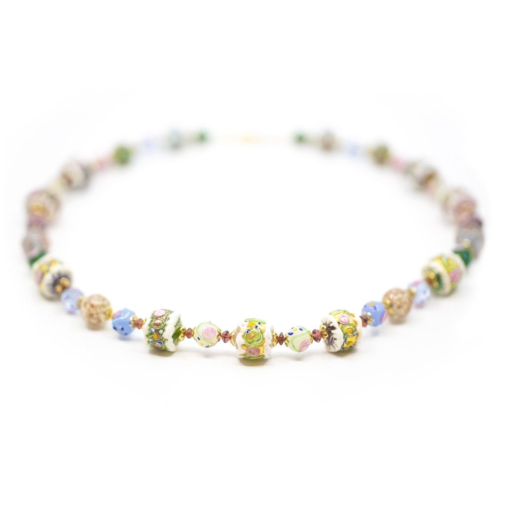 Collana Serenissima Fortuny: filigrane colorate