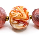 Collana Alchimia Upcycling con perle nei toni del rosso