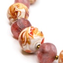 Collana Alchimia Upcycling con perle nei toni del rosso