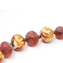 Collana Alchimia Upcycling con perle nei toni del rosso