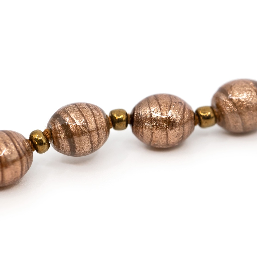 Collana Rosario La Mostra con perle di avventurina marrone