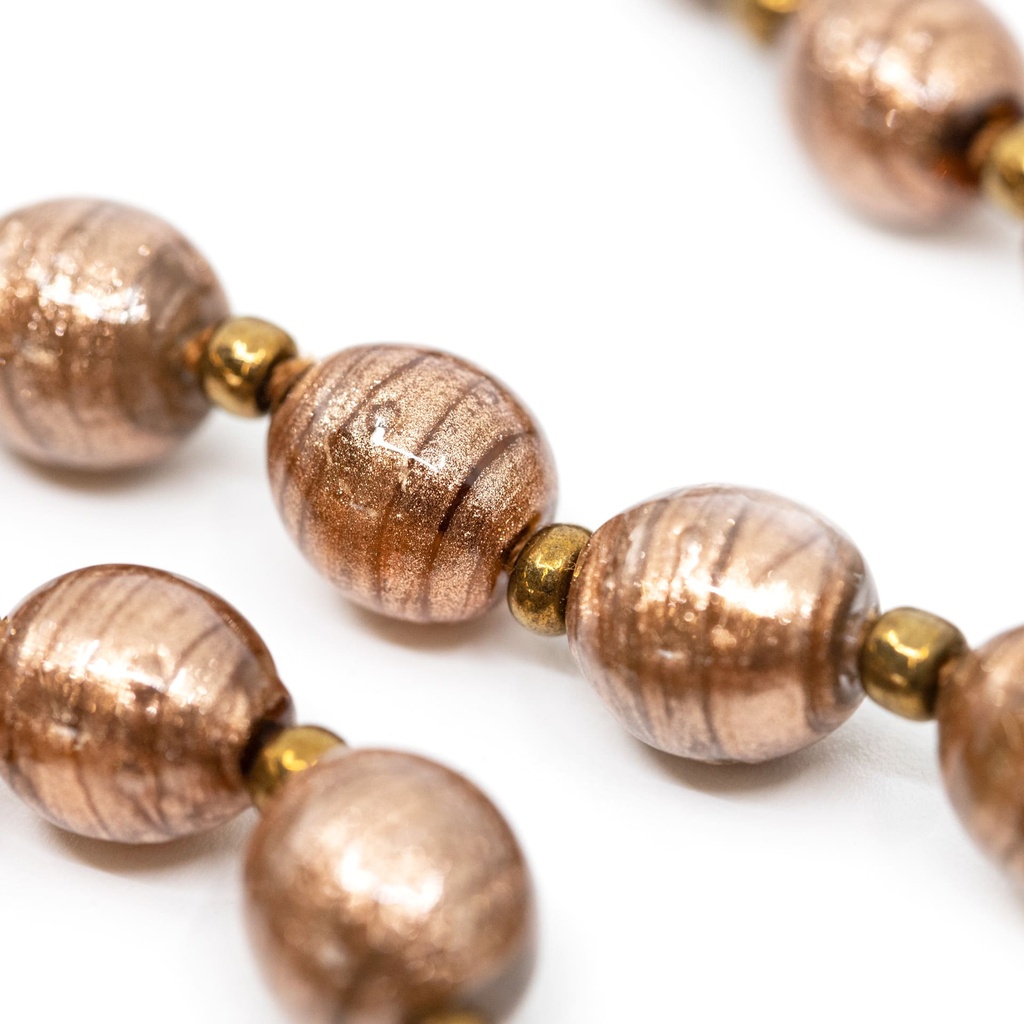Collana Rosario La Mostra con perle di avventurina marrone