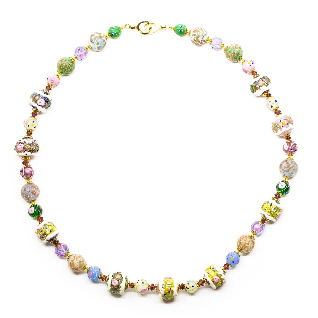 Collier Serenissima Fortuny: farbiges Filigran
