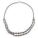 Collana Perle Etniche e di Baratto con olivette a finitura anticata