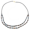 Collana Perle Etniche e di Baratto con olivette a finitura anticata