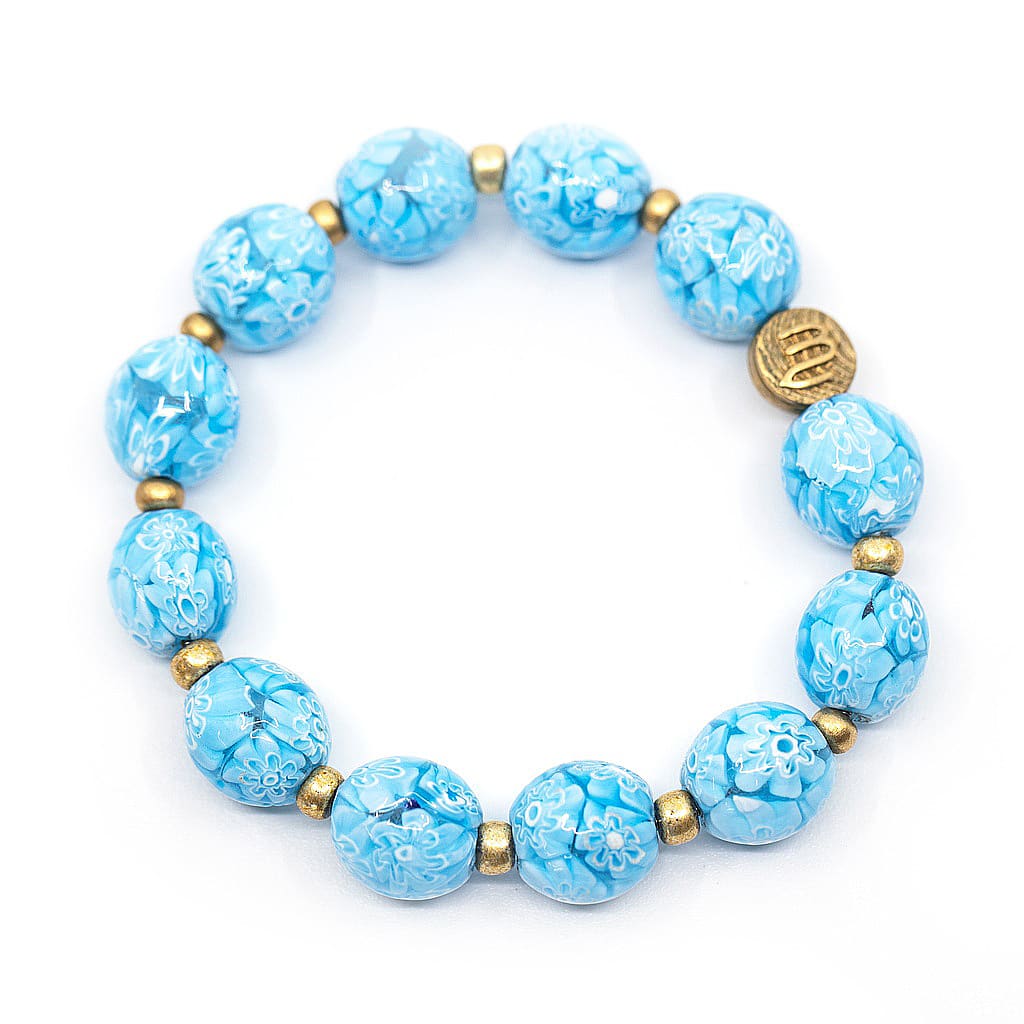 Bracelet Rosario La Mostra: Murrine Aquamarina