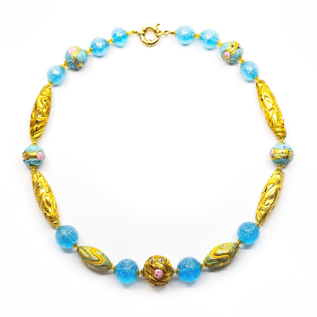 Venezia Grimani Halskette: verzierter Aquamarin
