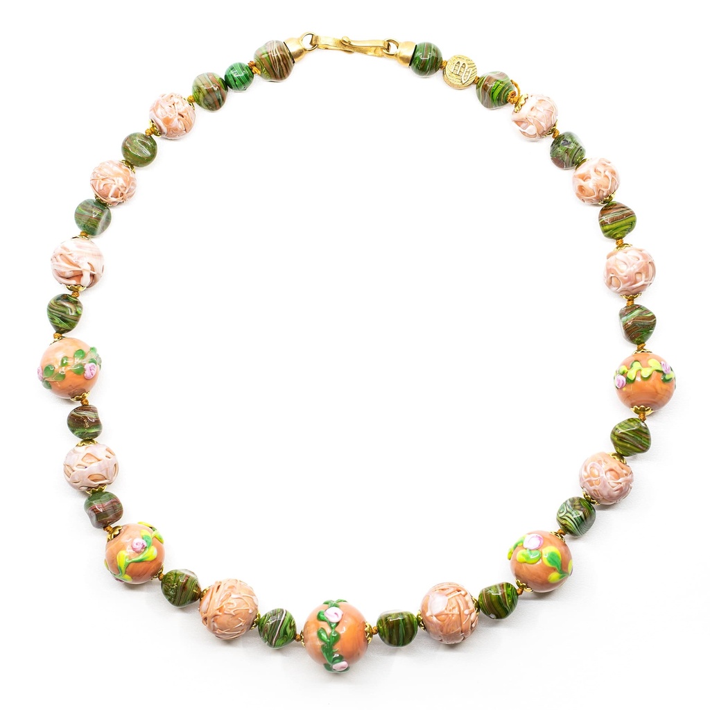Collier Serenissima Mocenigo: brins et boutons de roses
