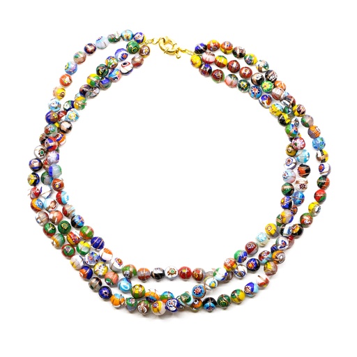 [P302M] Collier de perles vintage Cà Pesaro: le caractère unique des murrine originales