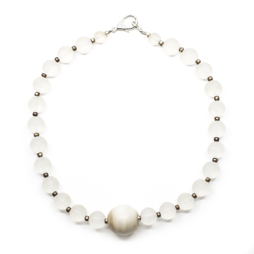 [G804T] Konfektioniertes Gondola-Halsband: farblose Eleganz