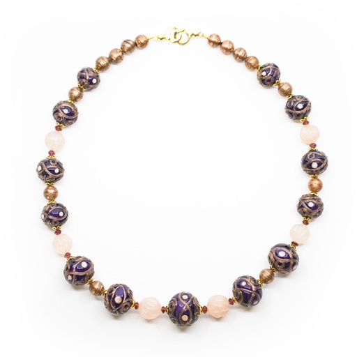 [R213X] Collier Serenissima Cà Rezzonico: verre et pierres semi-précieuses
