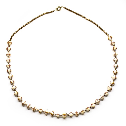 [R715A] Collier de perles ethniques et de troc avec finition antique