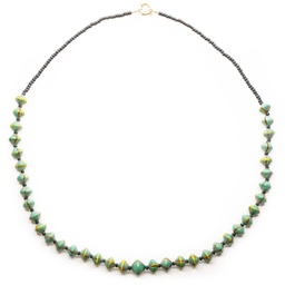 [R715V] Collana Perle Etniche e di Baratto con finitura anticata