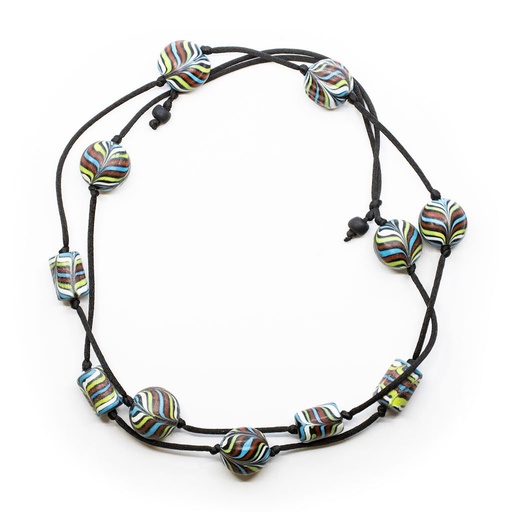 [R702T] Collier de perles ethniques et de troc dites phéniciennes