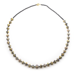 [R715N] Collana Perle Etniche e di Baratto con finitura anticata