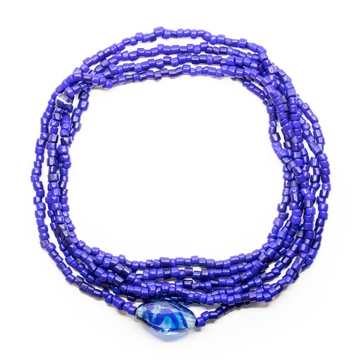 [R739L] African Inspirations Necklace: Lapis and Aquamarine