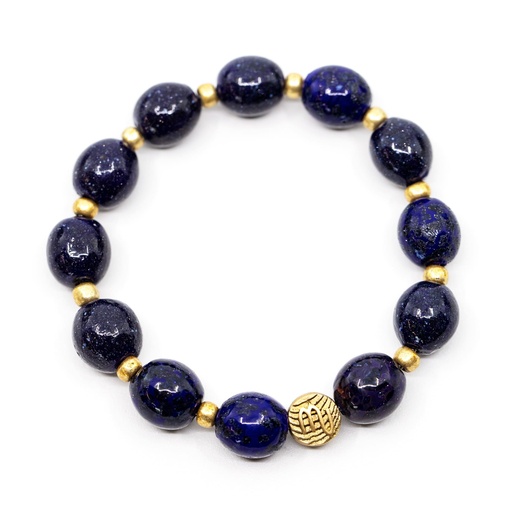 [V476W] Bracelet La Mostra: l'avventurina bleue