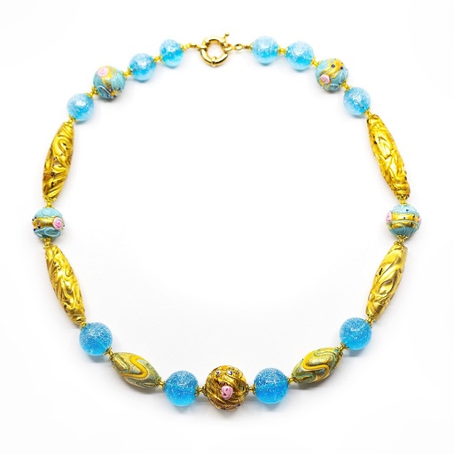 [G117X] Collier Venezia Grimani: aigue-marine décorée