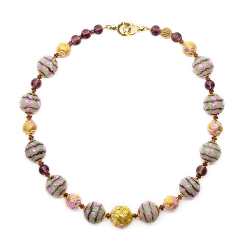 [T244X] Collier Serenissima Fenice: boutons de rose